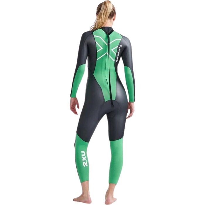 2024 2XU Femmes Propel Open Water Swim Combinaison Noprne WW7145c - Black / Bright Green